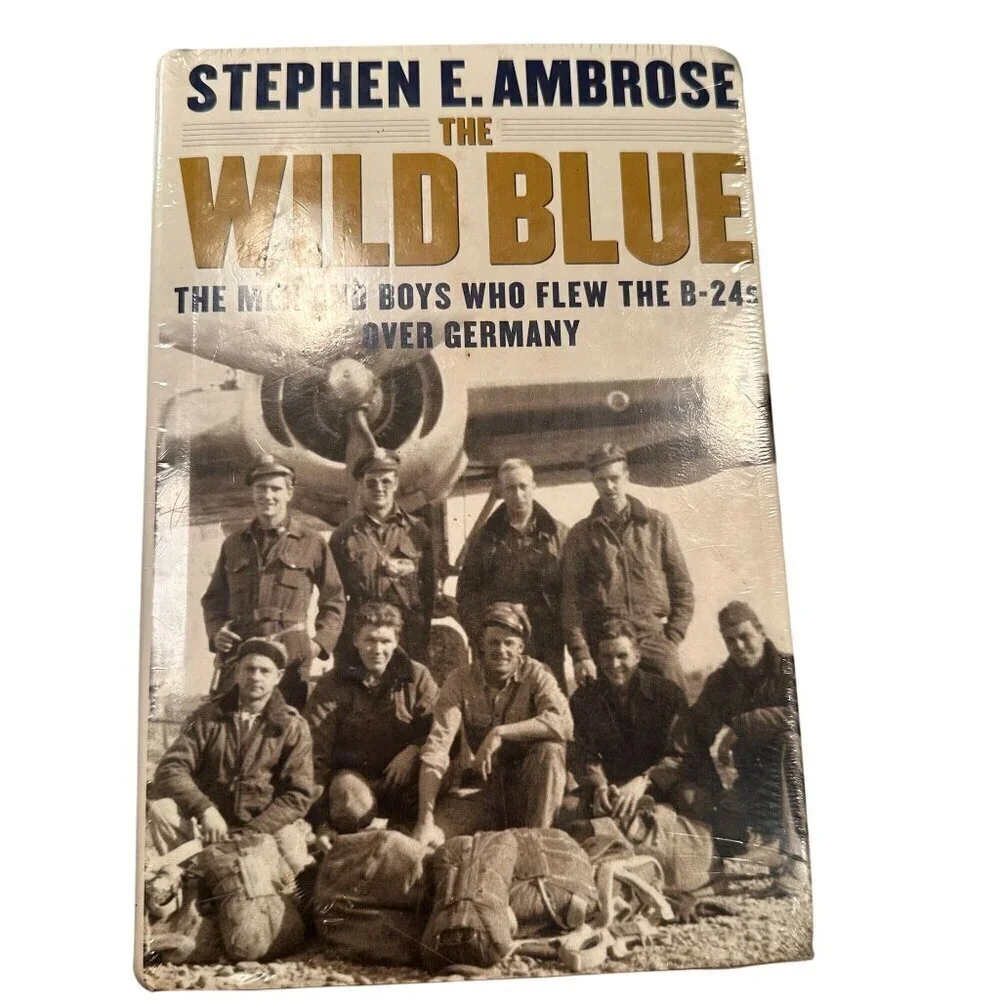 Stephen E Ambrose Book Wild Blue Man Who Flew Memphis Belle Memoir Hardcover Set